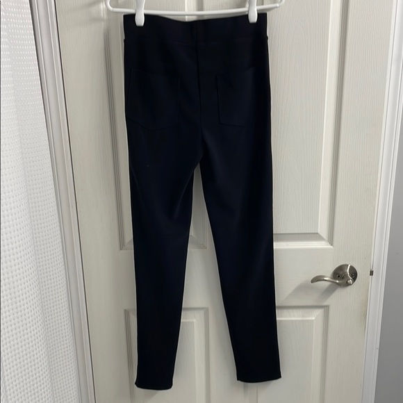 Joseph Ribkoff Black Leggings with Leopard Print Side Stripes Size 4 - Picture 7 of 12